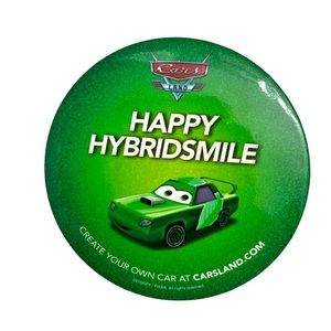 Disney Pixar Cars Land Green Happy Hybridsmile Souvenir Collectible Button